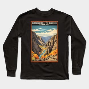 Black Canyon of the Gunnison Colorado National Park USA Vintage Travel Retro Tourism Long Sleeve T-Shirt